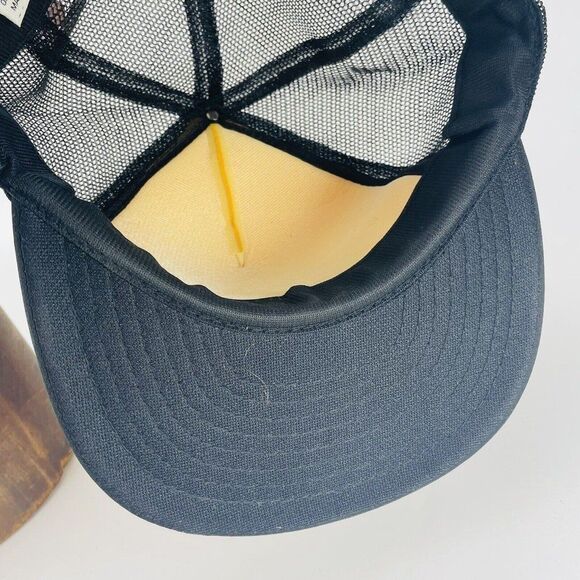Sapp Bros Truck Stop Black Yellow Mesh Snapback Trucker Hat Cap VTG - Picture 9 of 10